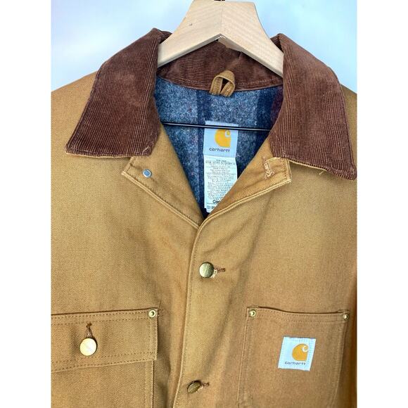 Vintage Carhartt Jacket Brown Duck Blanket Lined Chore Coat Men’s Sz. 46 - Picture 4 of 17